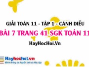 Giải bài 7 trang 41 Toán 11 tập 1 SGK Cánh Diều